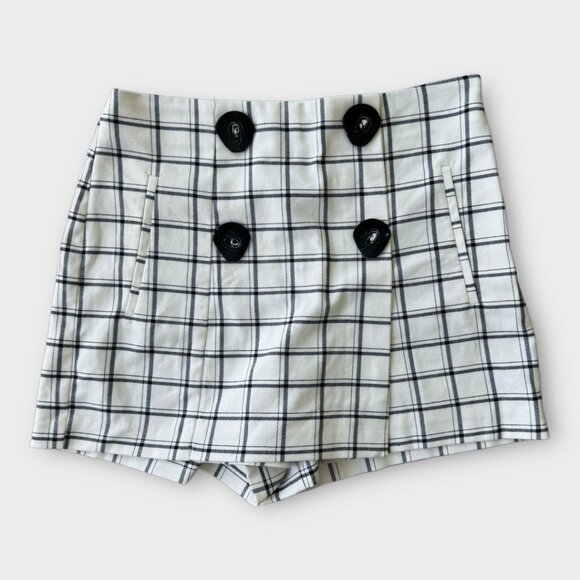 Zara plaid pattern skirt / shorts (skort) women's size med - Picture 2 of 4